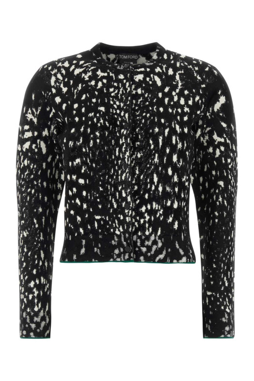 Кардиган з вишивкою з еластичного жакардового трикотажу TOM FORD (CAK399YAE020)