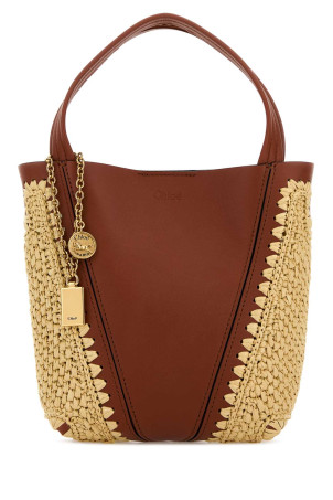 Двухцветная кожано-рафиевая сумка-ведро CHLOE (CH26US812R60) CHLOÉ
