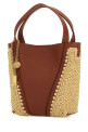 Двухцветная кожано-рафиевая сумка-ведро CHLOE (CH26US812R60) CHLOÉ