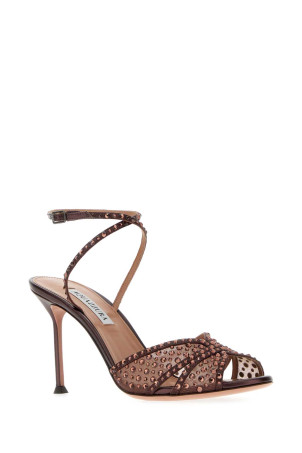 Сандалии «Lover» с украшениями из тюля от AQUAZZURA (CLRMIDS2NPU)