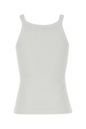 White stretch cotton tank top FENDI (FS7966AW87)