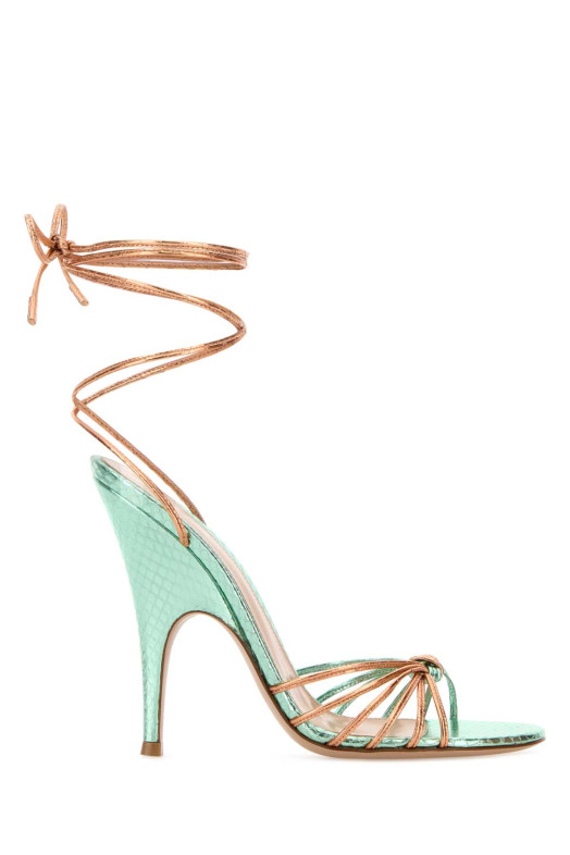 Two-tone leather MalÃ¨ sandals GIANVITO ROSSI (G3270111RICAYE)