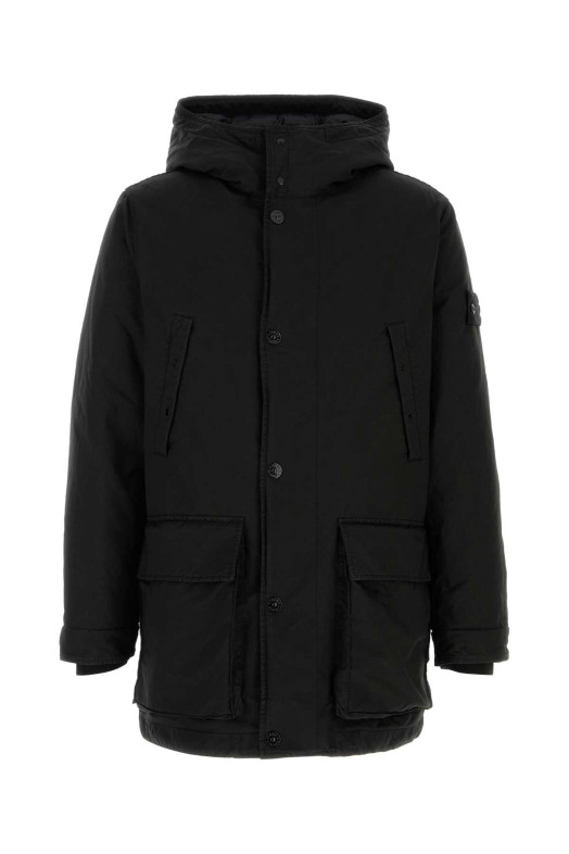 Чорна пухова куртка з поліестерової суміші, чорна STONE ISLAND (L2S154100062S0F27)