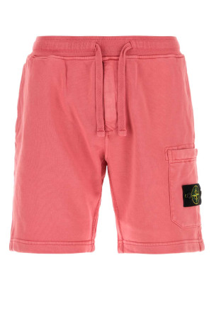 Темно-рожеві бавовняні шорти-бермуди STONE ISLAND (L2S156200011S0051)