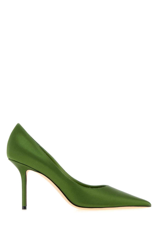 Green satin Love pumps JIMMY CHOO (LOVE85SAT)
