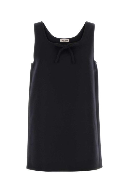 Midnight blue flannel mini dress Blue MIU MIU (MF6578SOOO6471)