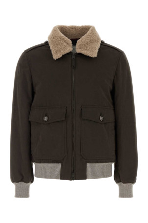 Dark brown cotton blend bomber jacket BRUNELLO CUCINELLI (MG5456003)