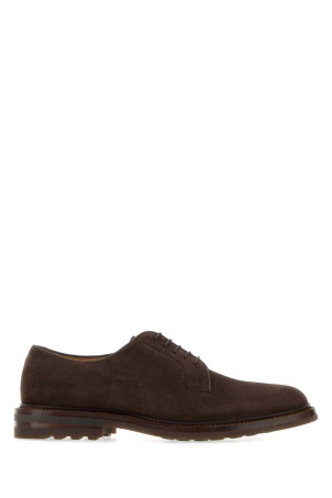 Chocolate suede lace-up shoes BRUNELLO CUCINELLI (MZUSOLX810)