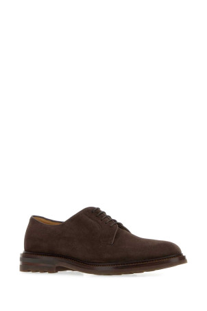 Chocolate suede lace-up shoes BRUNELLO CUCINELLI (MZUSOLX810)