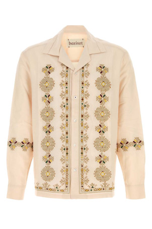 Light pink cotton blend Roses shirt BAZISZT (SR01012)