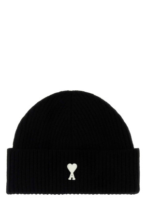 Black wool beanie hat Green AMI (UBO006018)
