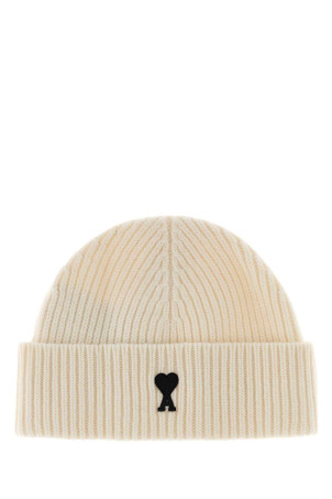 Ivory wool beanie Blue AMI (UBO006018)