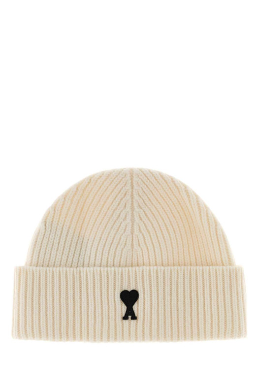 Ivory wool beanie Blue AMI (UBO006018)