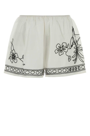 White cotton blend Cockatoo shorts White BODE (WRS26BT004)