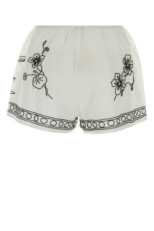 White cotton blend Cockatoo shorts White BODE (WRS26BT004)
