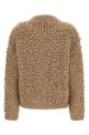 Lurex bouclé bomber jacket Beige