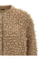 Lurex bouclé bomber jacket Beige