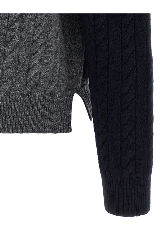 Color block braid sweater Multicolor