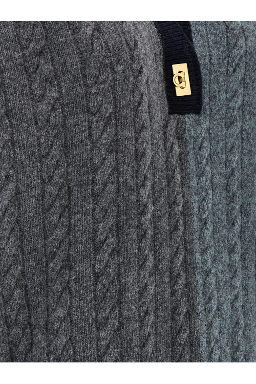 Color block braid sweater Multicolor