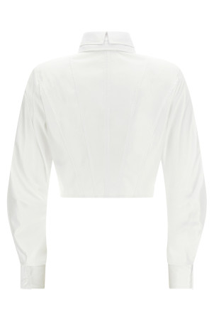 Double-layer collar shirt White
