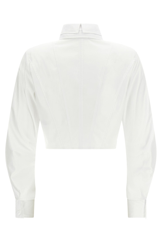 Double-layer collar shirt White