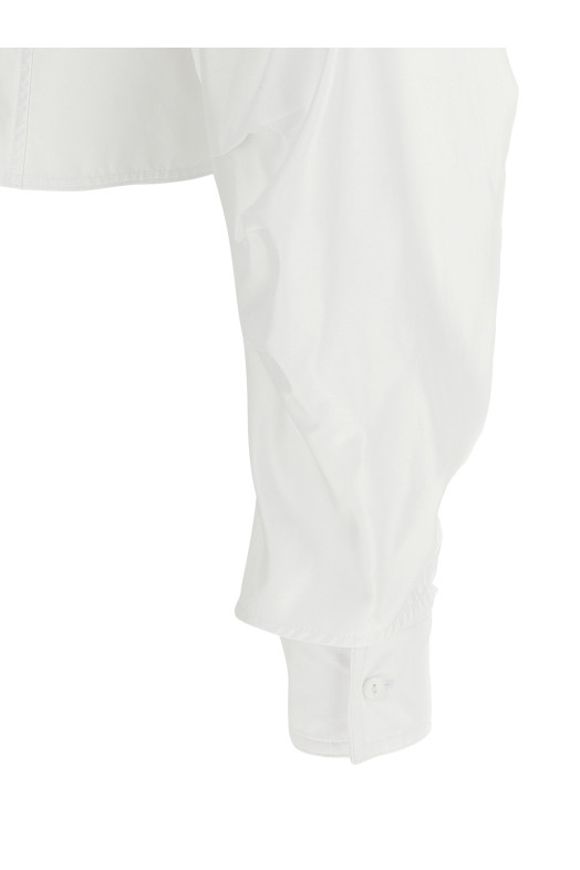 Double-layer collar shirt White