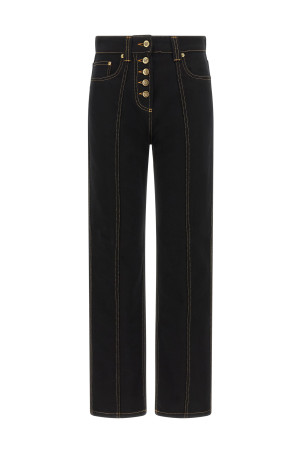 Джинси з високою талією, чорні VERSACE 10267501A187781D040