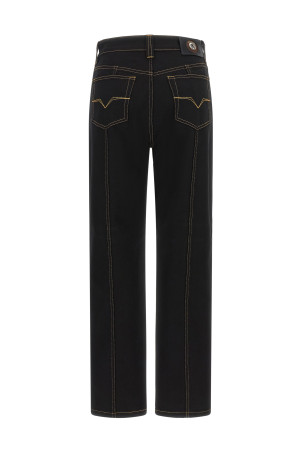 Джинси з високою талією, чорні VERSACE 10267501A187781D040