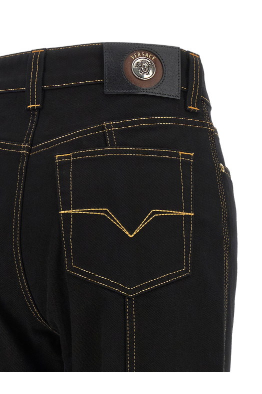 High waist jeans Black