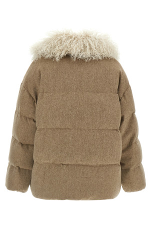 Removable insert down jacket Beige