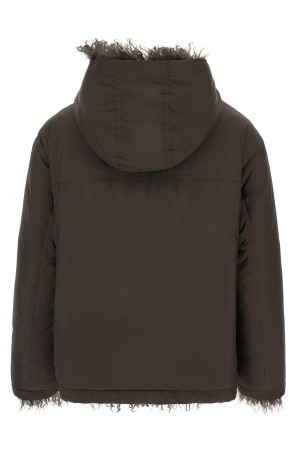 Reversible fur down jacket Brown