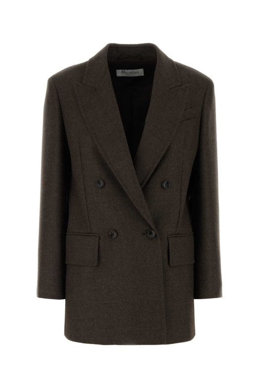 Шерстяной блейзер Pulvino цвета «шоколад» от MAX MARA (2621046103600)
