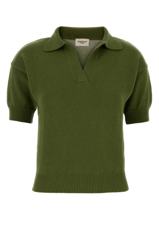 Green cotton Albero polo shirt Black WEEKEND (2625366151600)