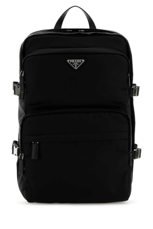 Чорний рюкзак з матеріалу Re-Nylon від PRADA (2VZ1012DMG)