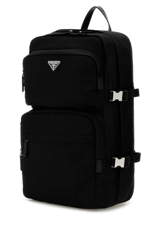 Чорний рюкзак з матеріалу Re-Nylon від PRADA (2VZ1012DMG)