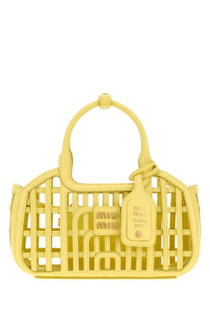 Жёлтая кожаная сумочка MIU MIU (5BA2942IBE)