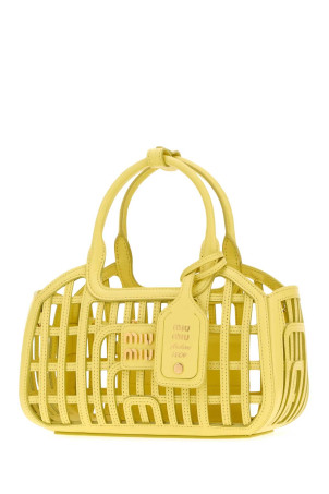 Жёлтая кожаная сумочка MIU MIU (5BA2942IBE)