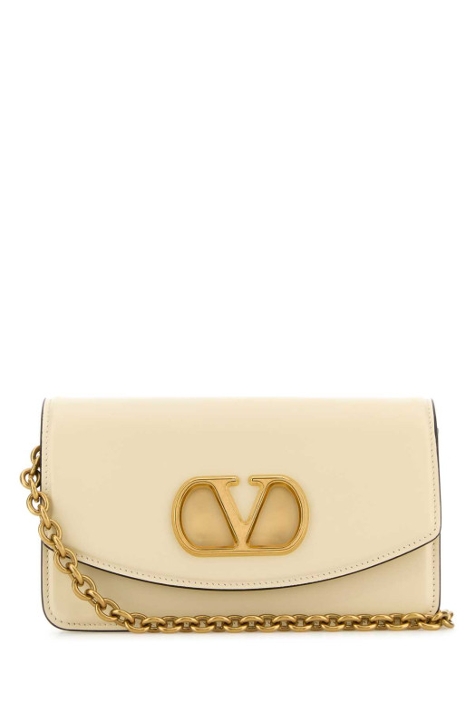 Сумка через плечо VLogo Signature из кожи цвета слоновой кости VALENTINO GARAVANI (6W0B0R71GCB)