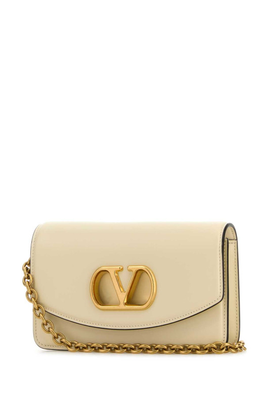 Сумка через плечо VLogo Signature из кожи цвета слоновой кости VALENTINO GARAVANI (6W0B0R71GCB)