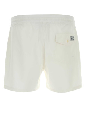 Білі еластичні поліестерові плавальні шорти White POLO RALPH LAUREN (710B16721)