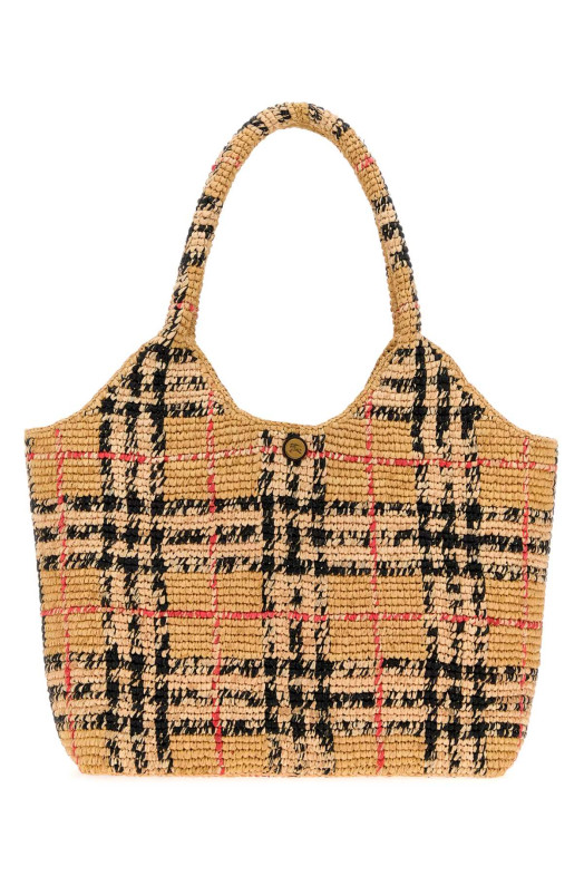 Небольшая вышитая сумка для покупок Margrate из рафии от BURBERRY (8124332)