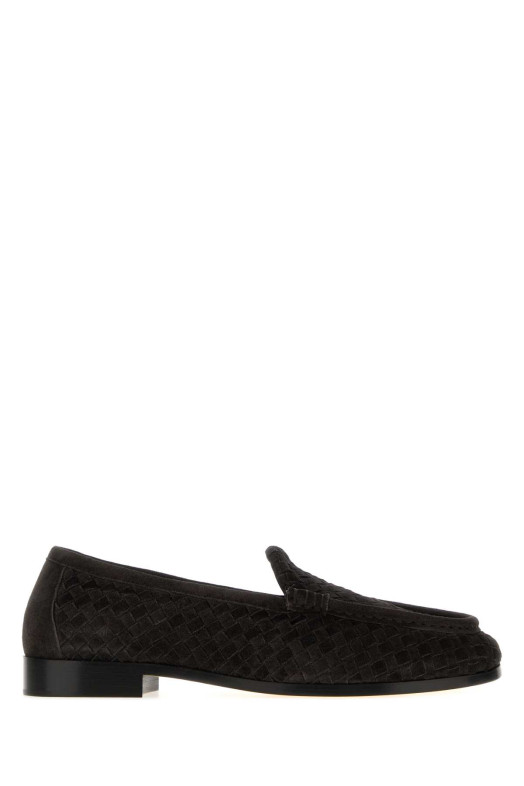 Темно-коричневые замшевые лоферы Silenzio от BOTTEGA VENETA (867565V6X21)