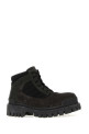 Slate suede and canvas Combat ankle boots BALENCIAGA (867708WCB45)