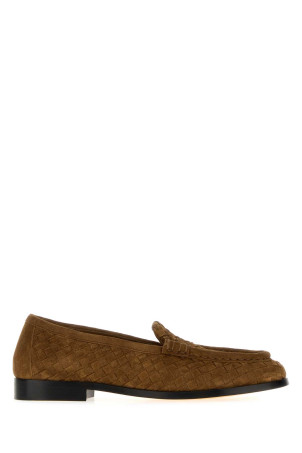 Лоферы «Silenzio» из замши цвета «Biscuit» от BOTTEGA VENETA (867815V6X21)