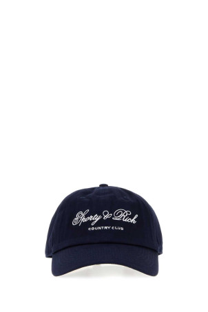 Бавовняна бейсболка темно-синього кольору SPORTY & RICH (AC04085274BL106) SPORTY & RICH