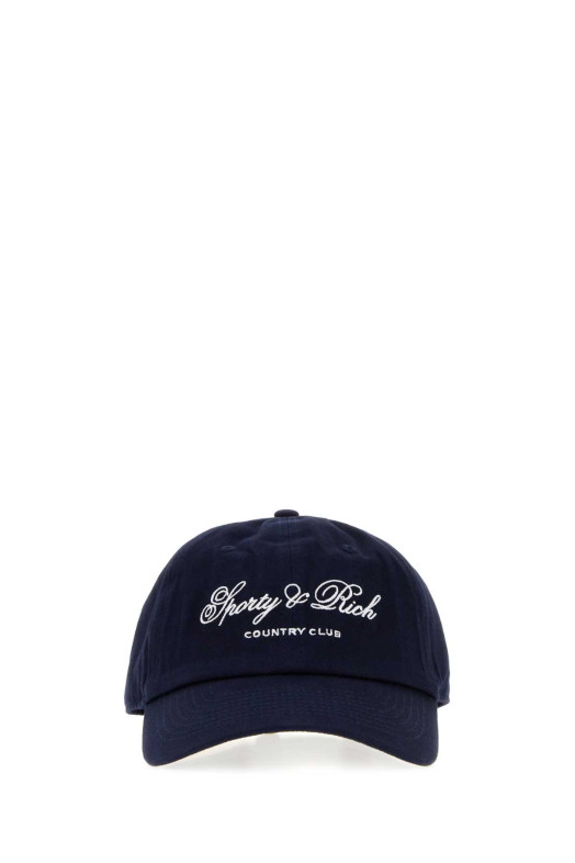 Хлопковая бейсболка темно-синего цвета SPORTY & RICH (AC04085274BL106) SPORTY & RICH
