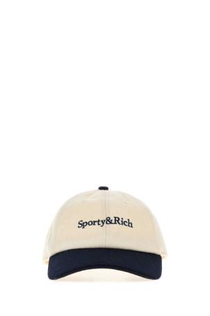 Двоколірна фланелева бейсболка SPORTY & RICH (AC08085300WH114) SPORTY & RICH