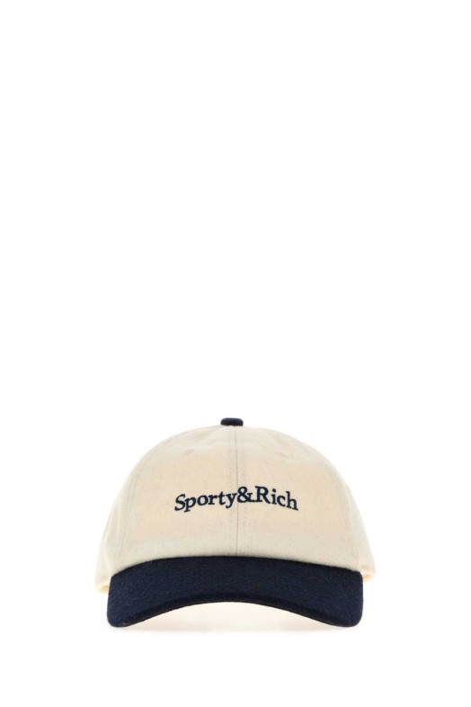 Двоколірна фланелева бейсболка SPORTY & RICH (AC08085300WH114) SPORTY & RICH