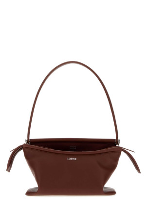 Небольшая кожаная сумка через плечо «Whisker» цвета шоколада от LOEWE (ATBBTBBX01)