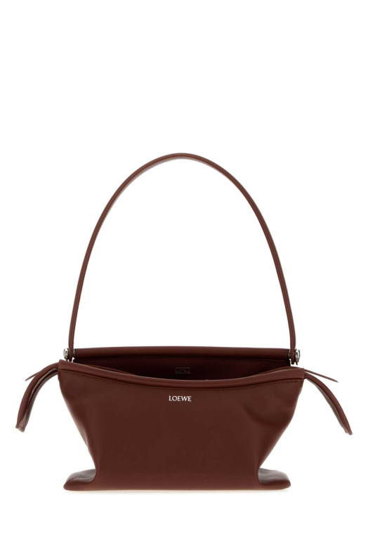 Небольшая кожаная сумка через плечо «Whisker» цвета шоколада от LOEWE (ATBBTBBX01)